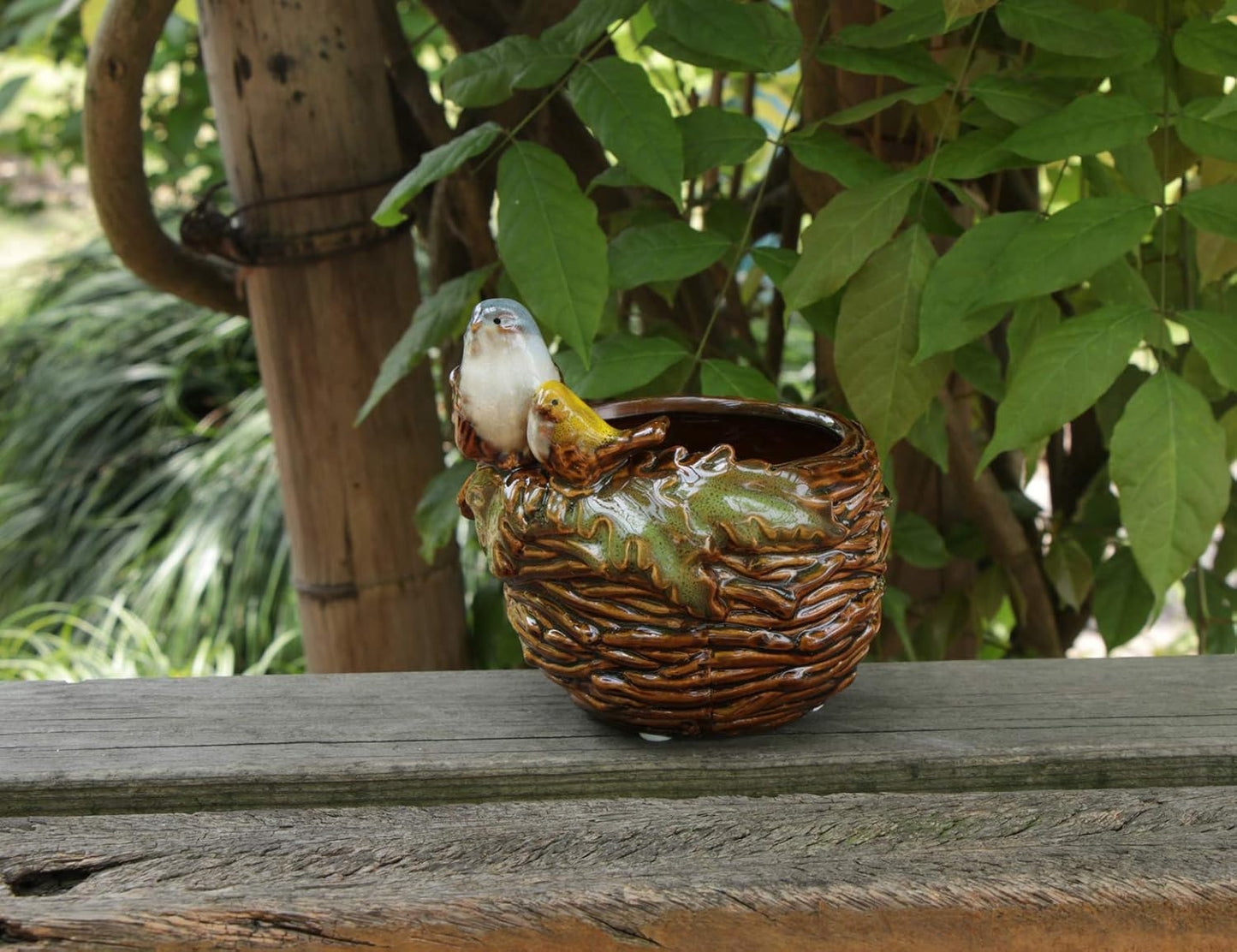 Handmade Ceramic Bird Nest Succulent Planter/Plant Pot Flower Pot Bonsai Home Garden Décor Birds