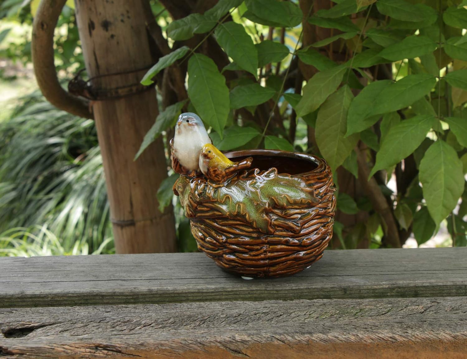 Handmade Ceramic Bird Nest Succulent Planter/Plant Pot Flower Pot Bonsai Home Garden Décor Birds