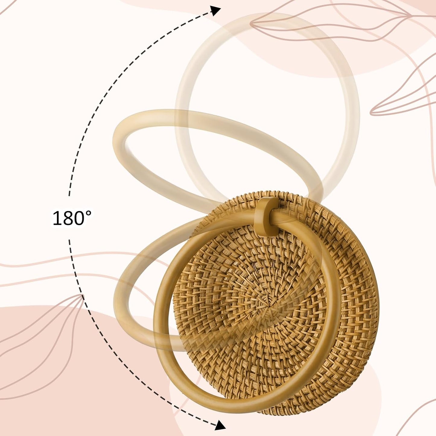Rattan Towel Ring Rack / Natural