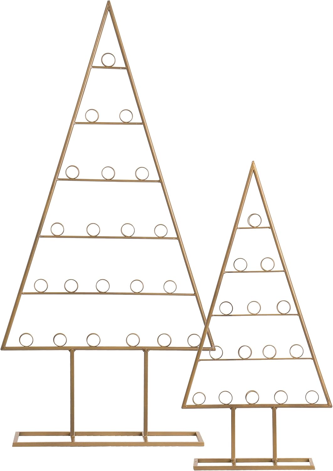 Red Co. Set of 44 and 30" Decorative Metal Tabletop Ornament Tree Card & Photo Holders in 2 Sizes - Gold