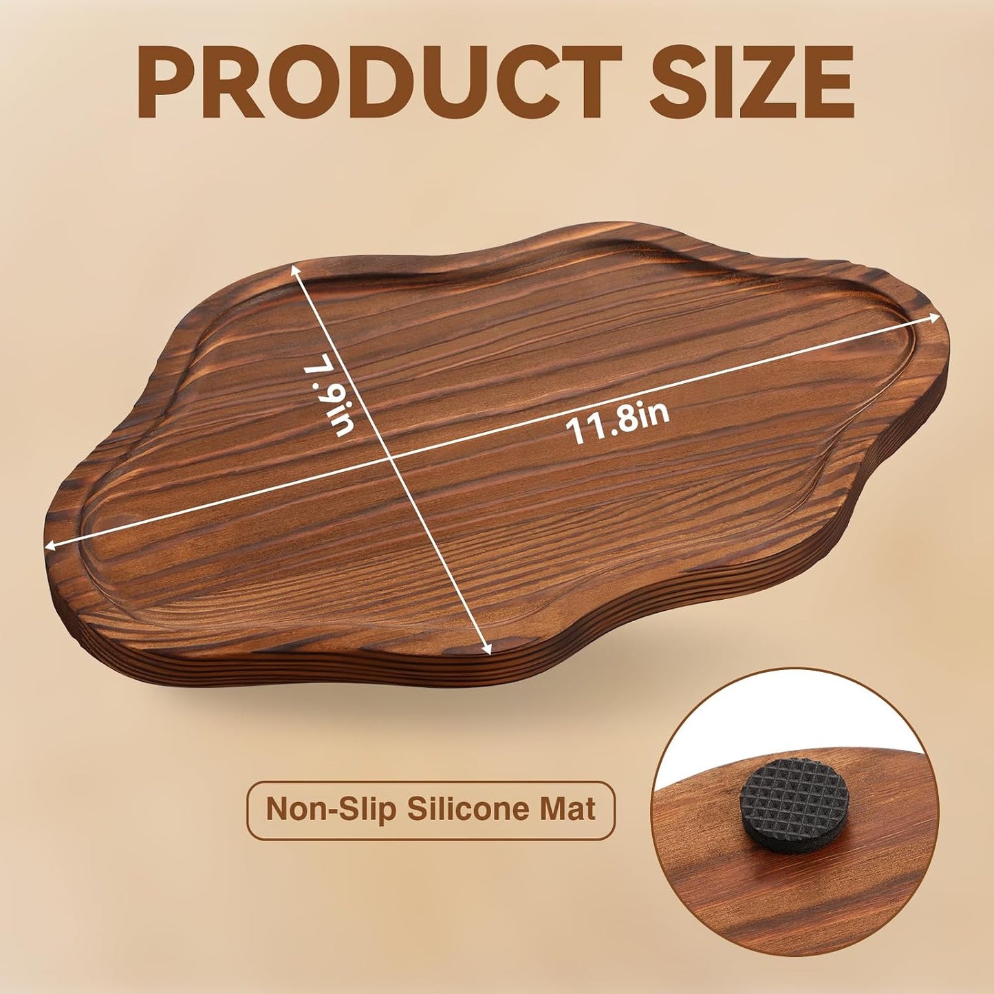 Cloud Wooden Jewelry Tray Trinket Dish / Retro Brown