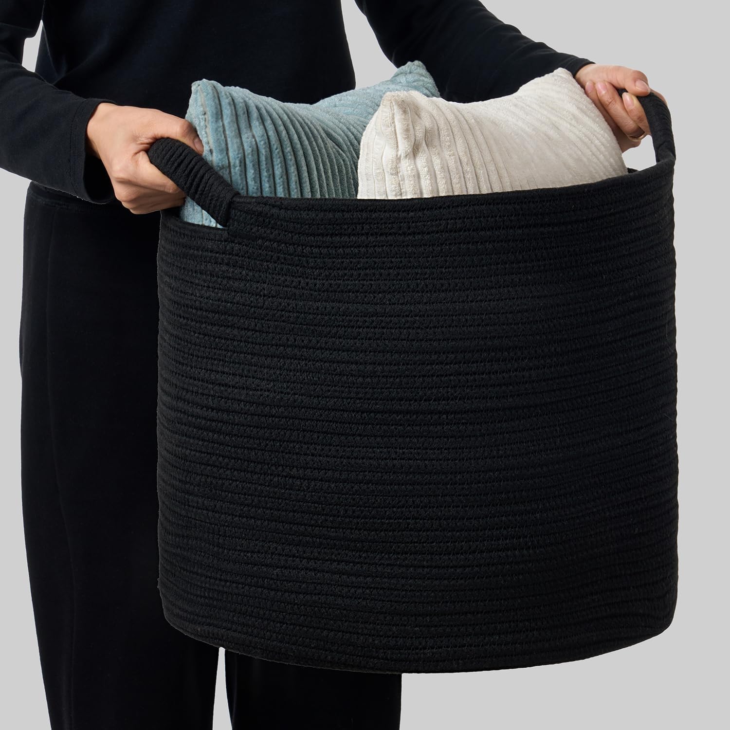 Blanket Basket / Pillows & Laundry / Black / 16 x 16 x 14