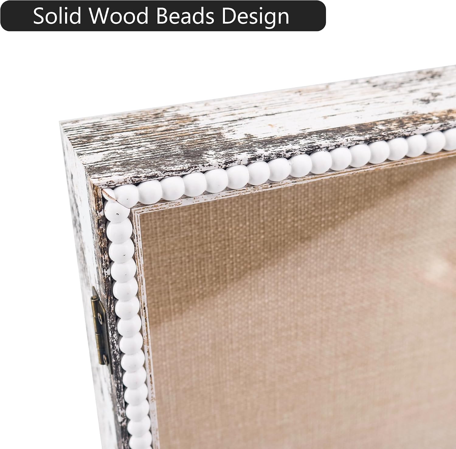 FramePro Shadow Box 13x16 Front Open with Hinge Beaded Designed Display Case with Linen Back, Picture Frame Wedding