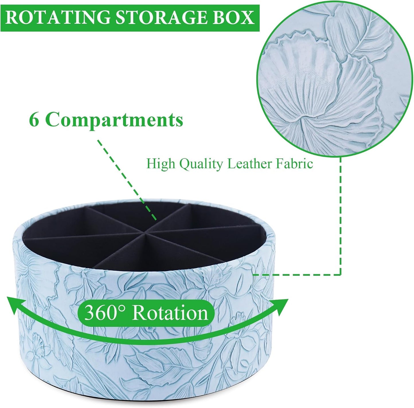 Remote Control Holder / 1-big Carved Blue / 360 Degree Rotation