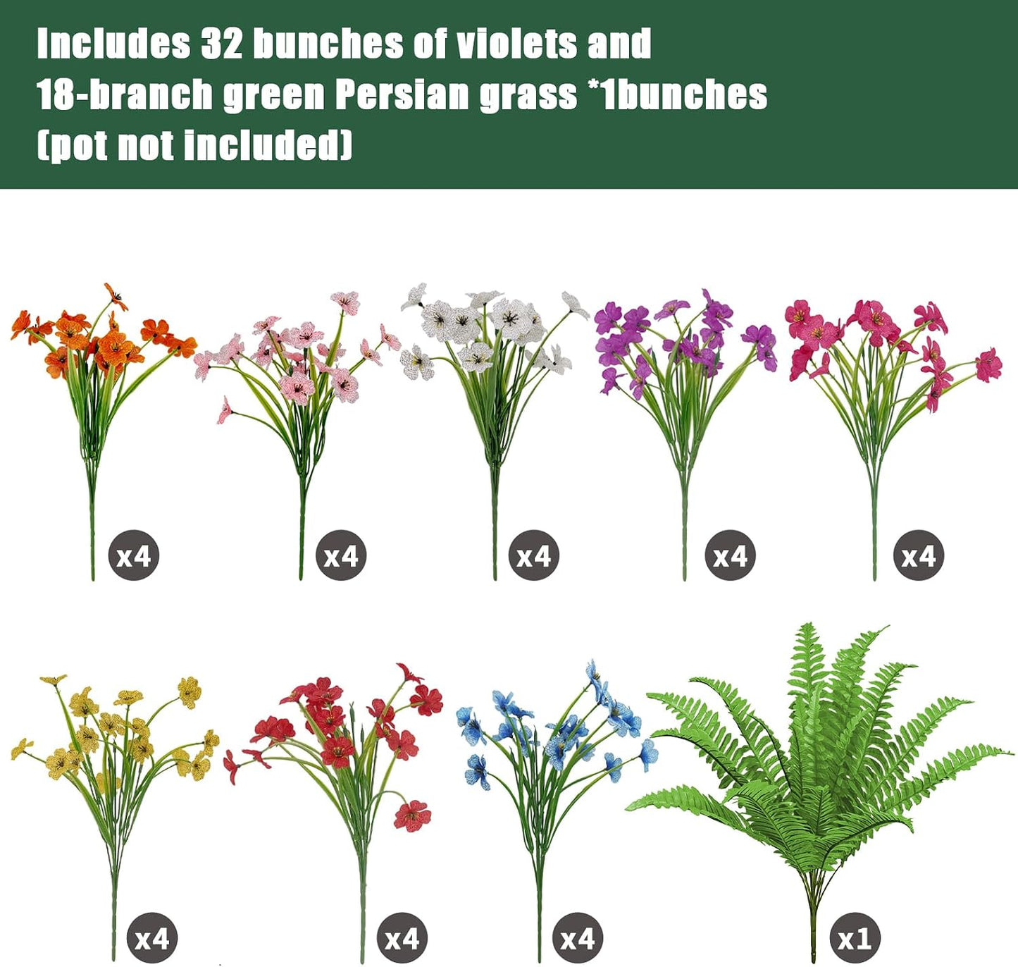 Artificial Flowers / UV Resistant fake Plants Flowers Bundles