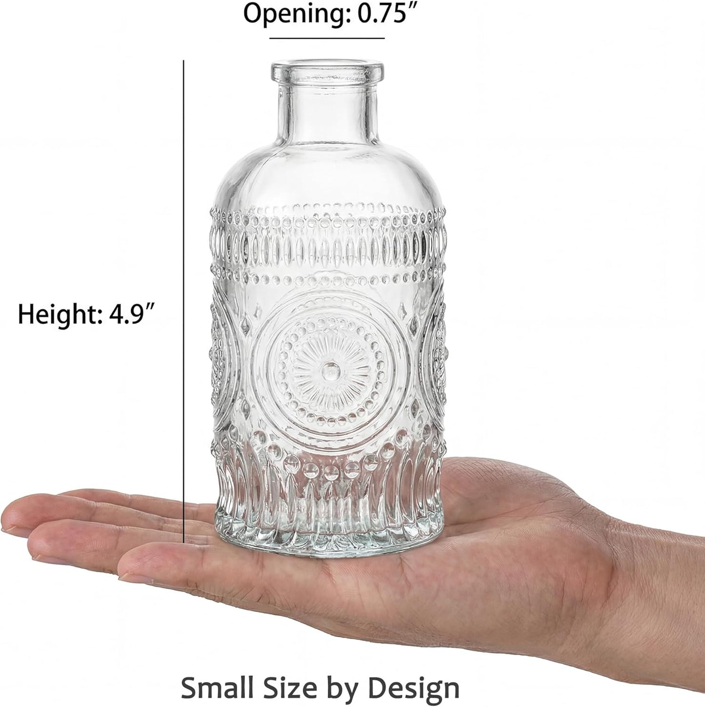 Mini Glass Bud Vases / Clear / 4.9 Inch / Set of 12