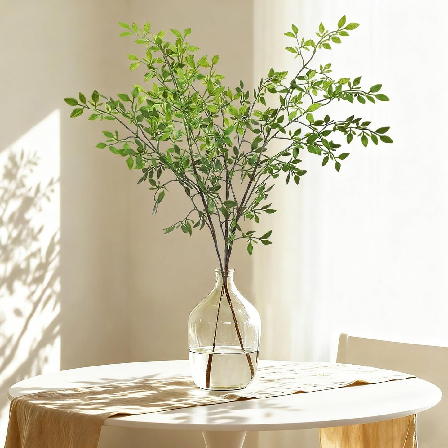 Artificial Plants Faux Branches for Vase / Green Nandina / 43.3 Inch / Set of 2