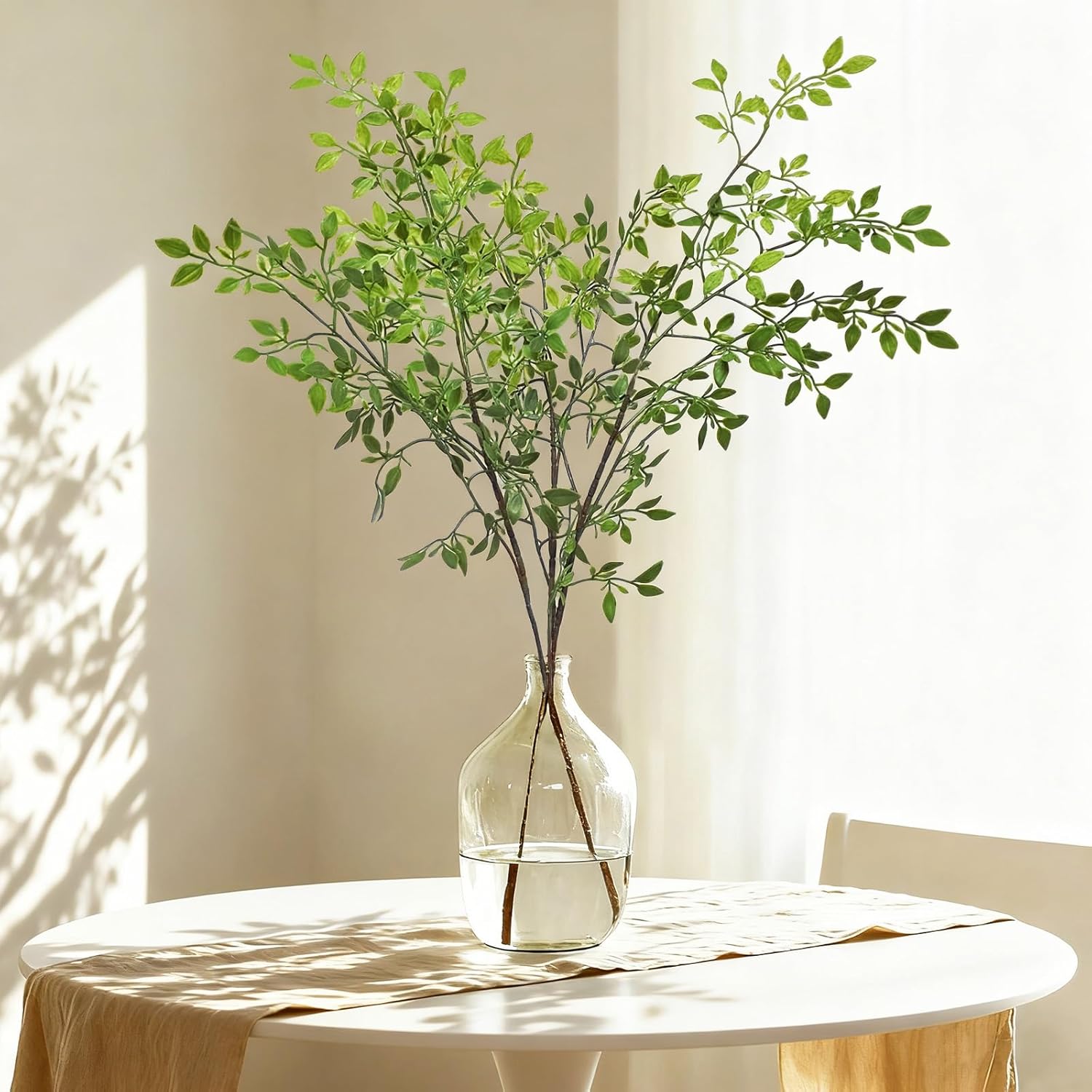 Artificial Plants Faux Branches for Vase / Green Nandina / 43.3 Inch / Set of 2