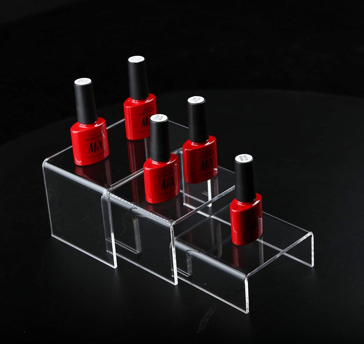 Display Stand / 6 -Piece Strong Acrylic Rectangular Riser For Retail / Medium, 2 Sets / Clear