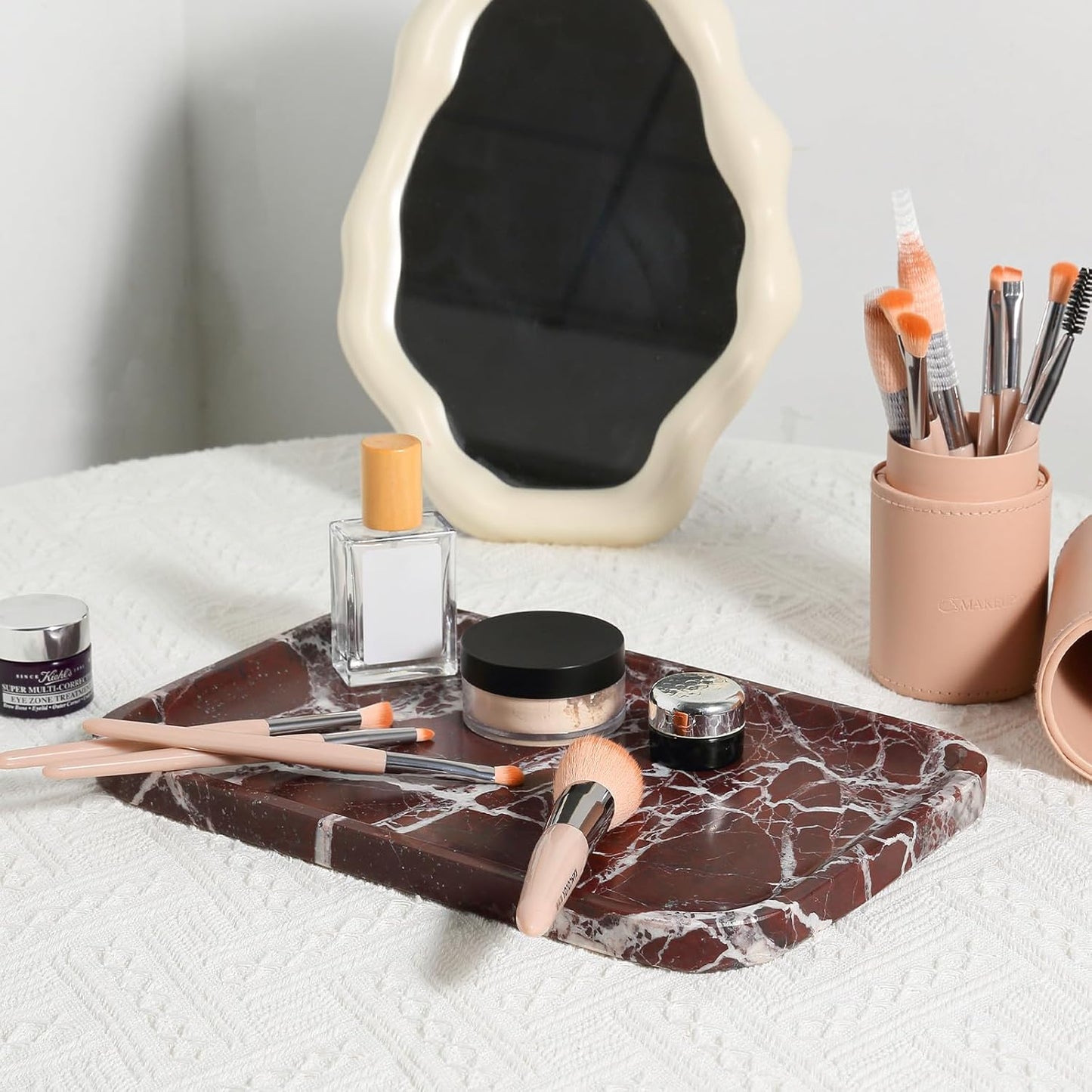 Marble Vanity Tray / Rose Red / 11.8 Inch