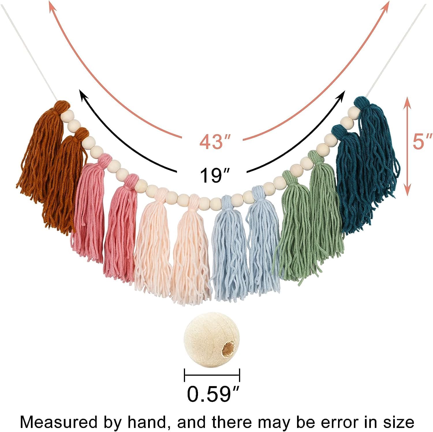 Colorful Boho Tassel Garland / C