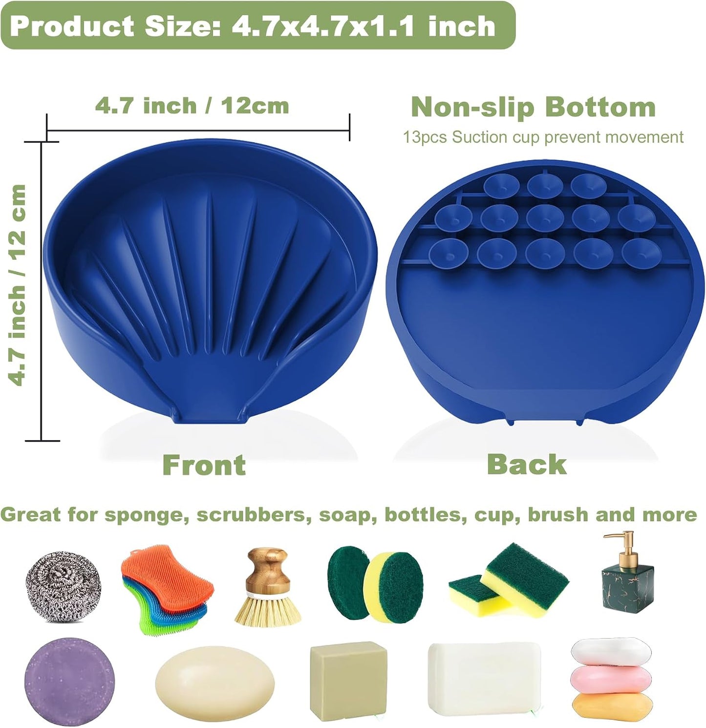 Silicone Soap Holder / Royal Blue / Set of 2