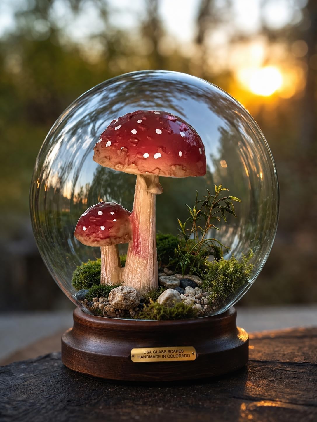 Assorted Sizes Resin Garden Mushrooms / Mother & Child Mushroom / Set of 6