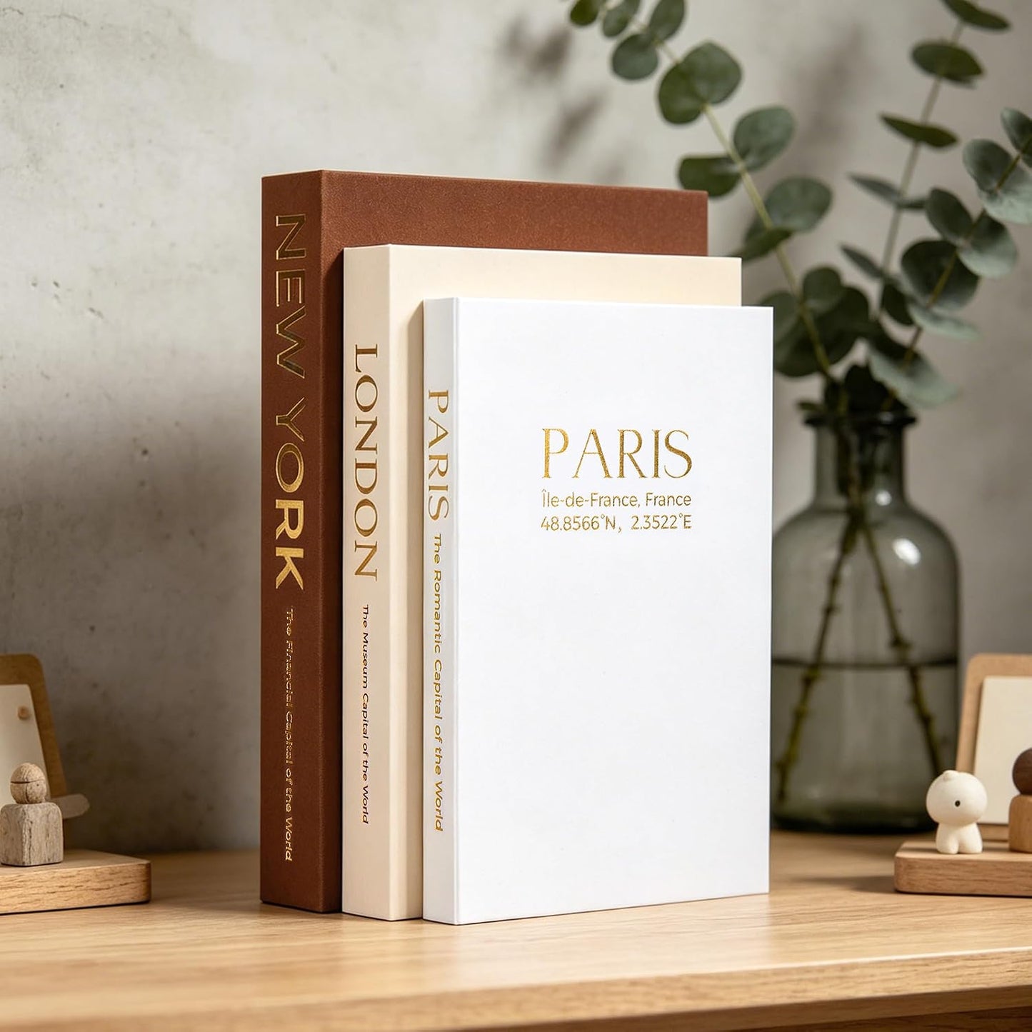 Linen Faux Books / Set of 3