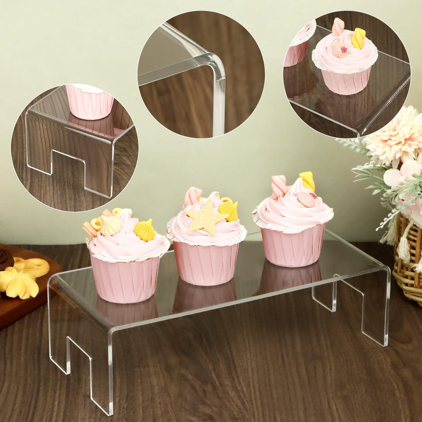 Acrylic Display Risers Stand / Clear / Set of 2