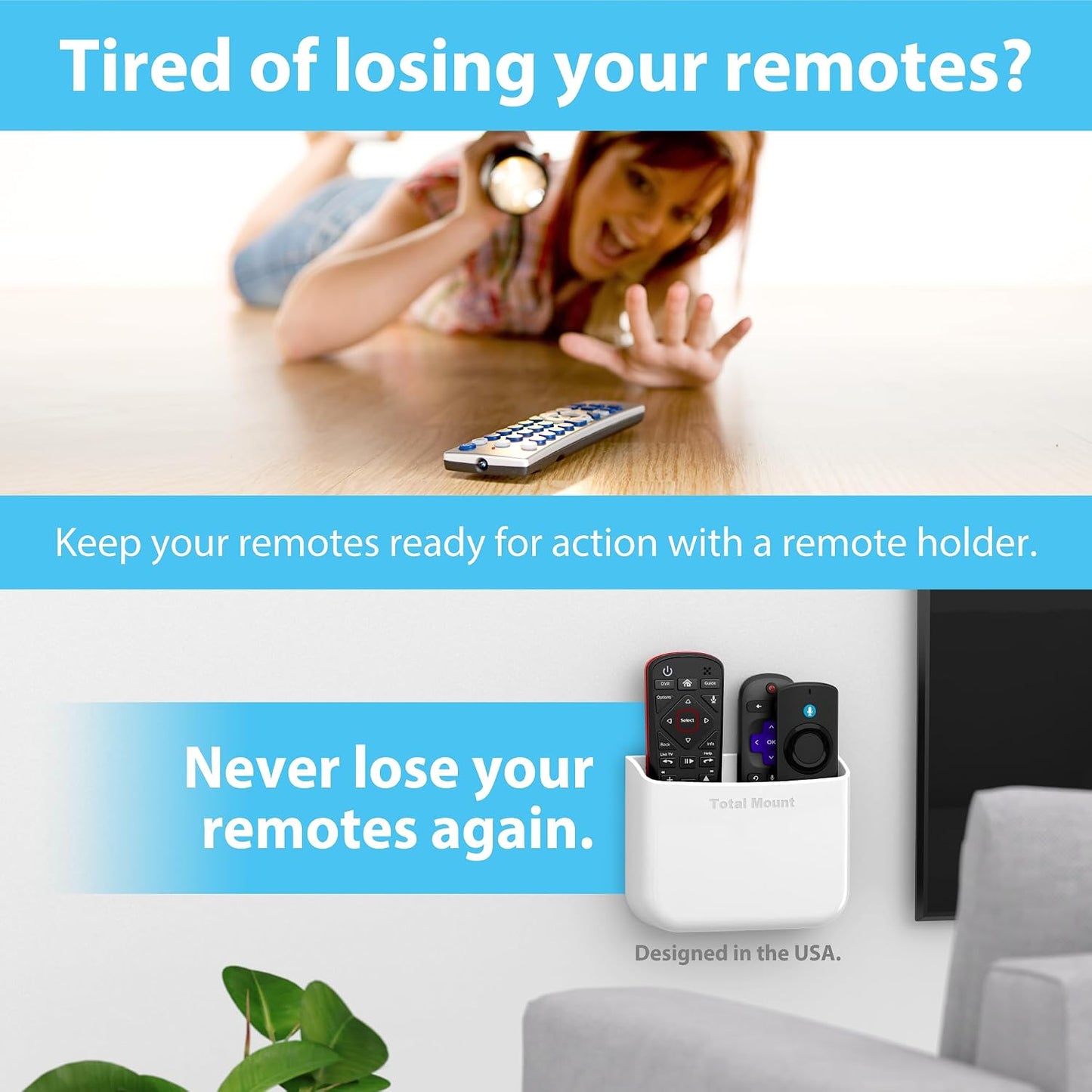 Hole-Free Remote Holder / White