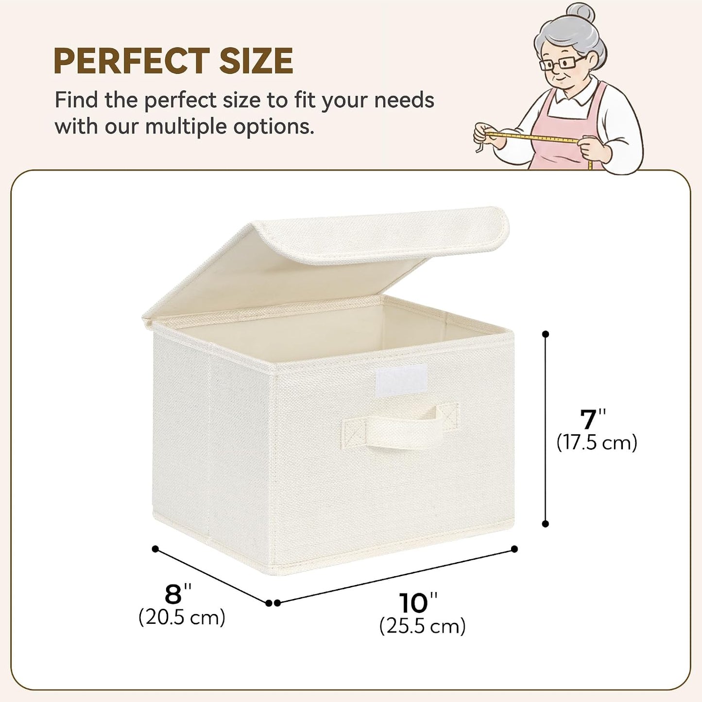 Storage Bins / Storage Boxes / Ivory White / Small / Set of 2