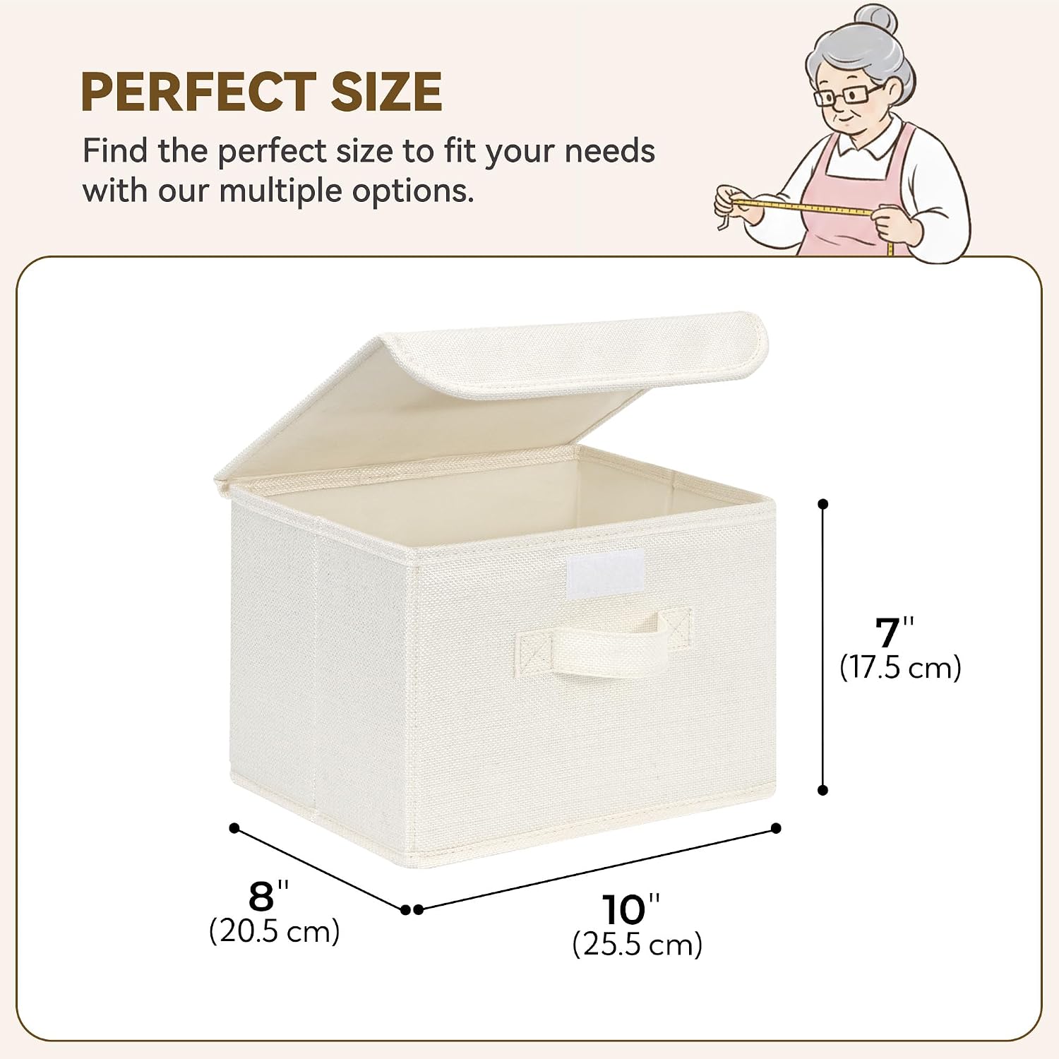 Storage Bins / Storage Boxes / Ivory White / Small / Set of 2