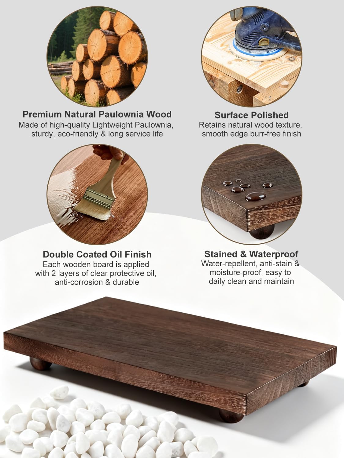 Wood Pedestal Stand / 12 x 7