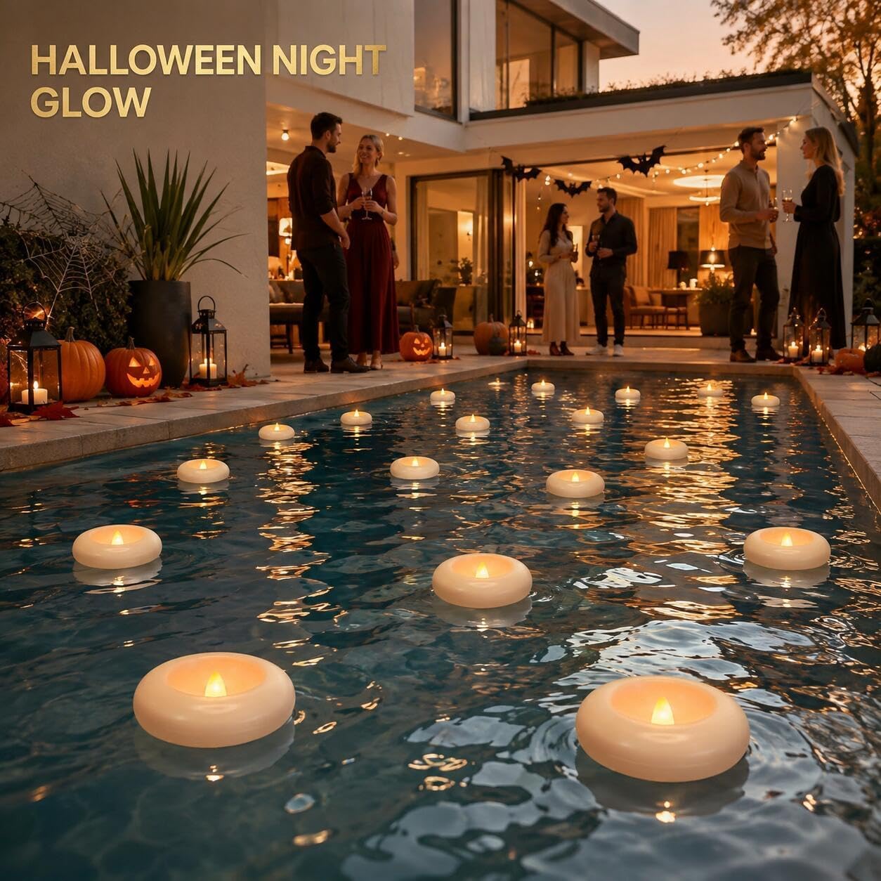 48 Flameless LED Candles, 2.2-Inch Plastic Battery Operated Tealights, Glow Time Over 200 Hours, Cozy Romantic White
