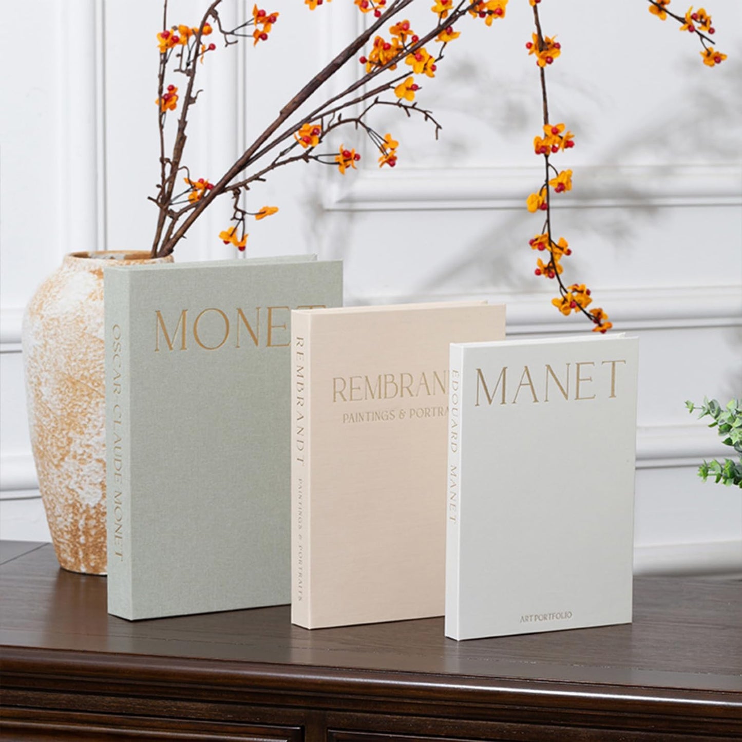 Faux Books Storage Box / Beige / Set of 3