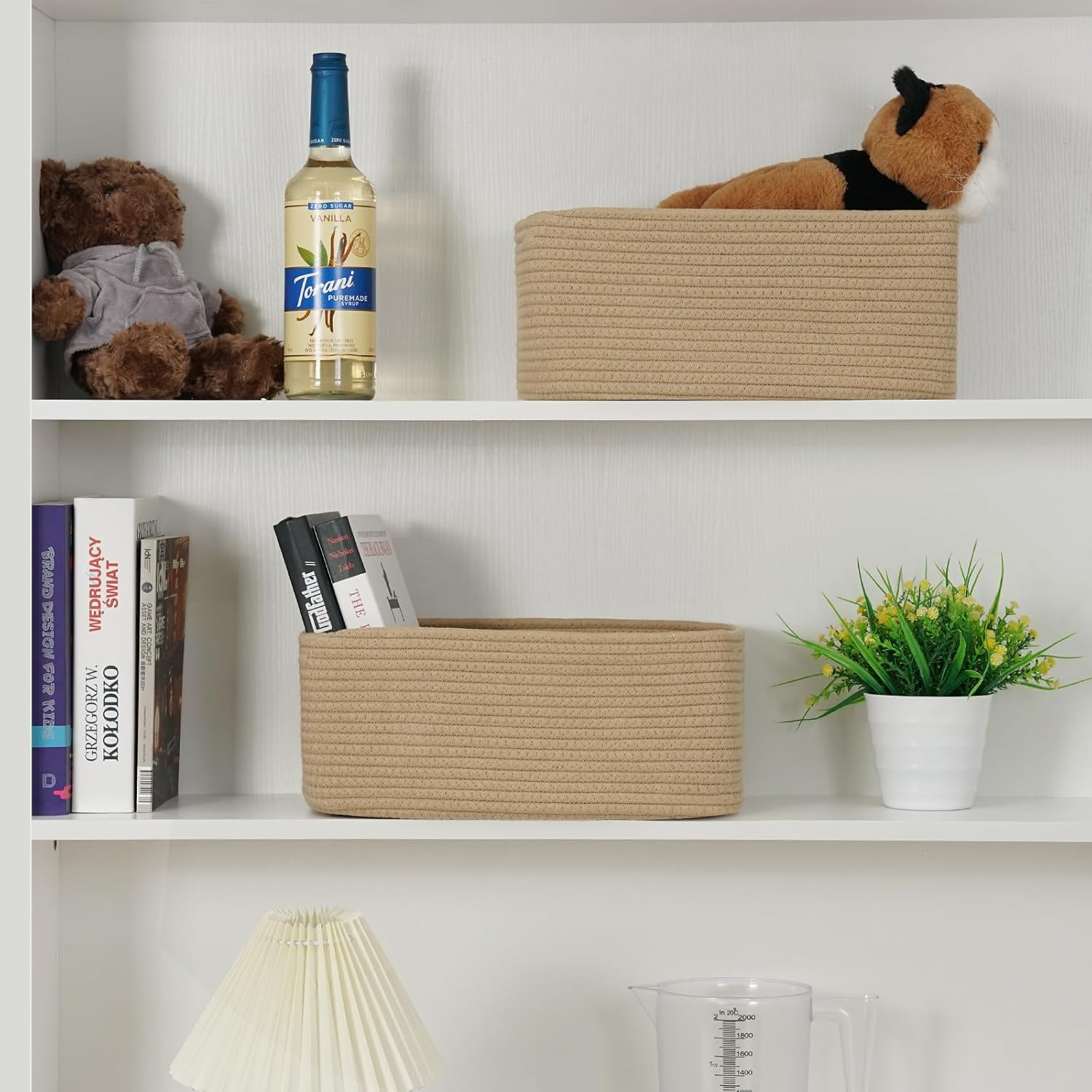 Woven Shelf Toy Basket / 13.7"lx7.1"wx6.7"h / Brown / Set of 3