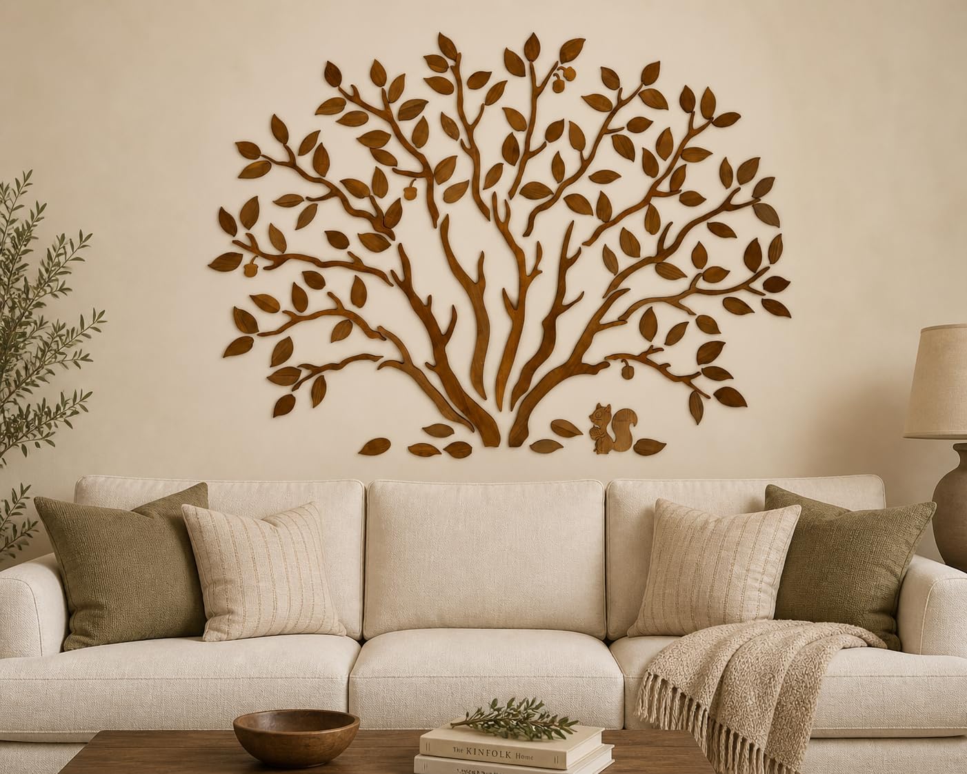 Rustic Wooden Sculpture / Natural / 79 x 59