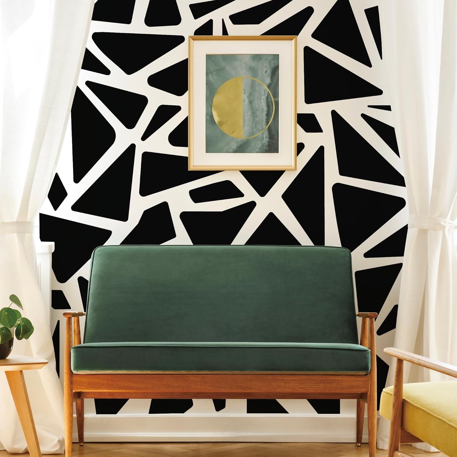 Large Boho Geometric Wall Decal Abstract Art Sticker / Modern / Black