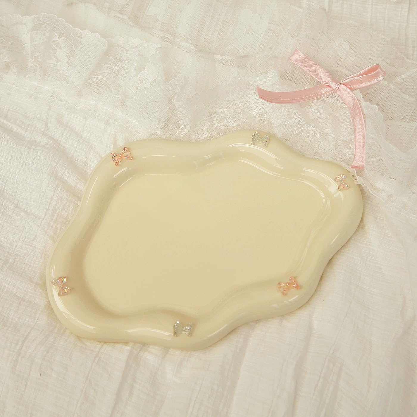Ring Dish Holder / Bow Cream