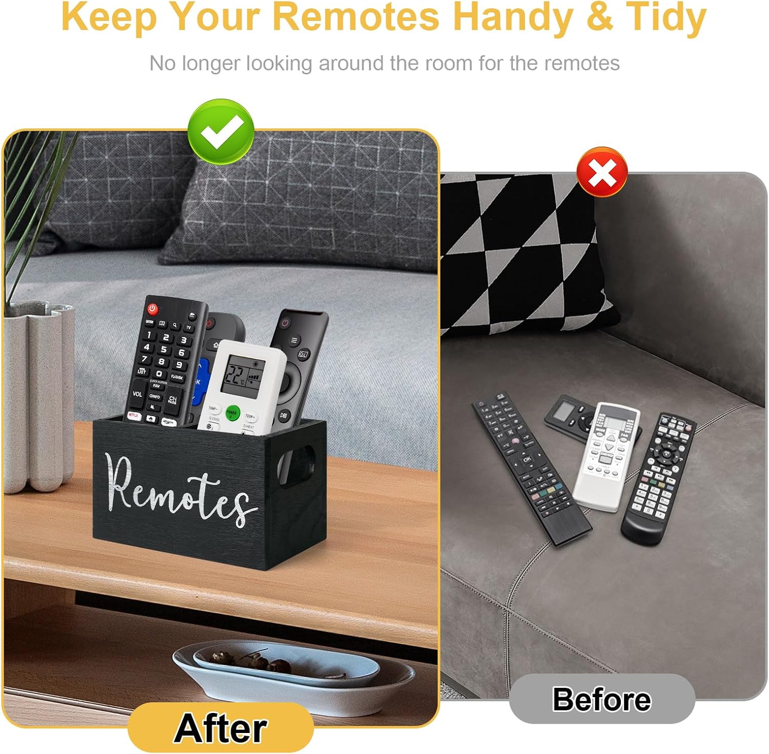 Remote Control Holder / Black-2slot
