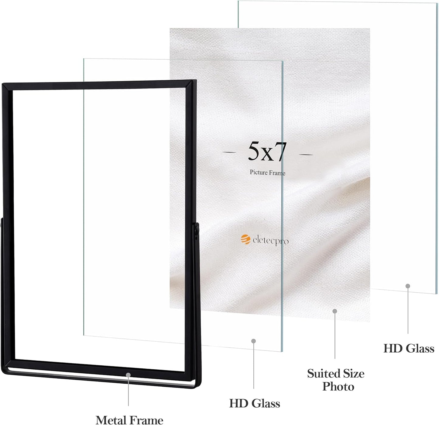 Floating Picture Frame / 1-PACK / Black / 5 x 7