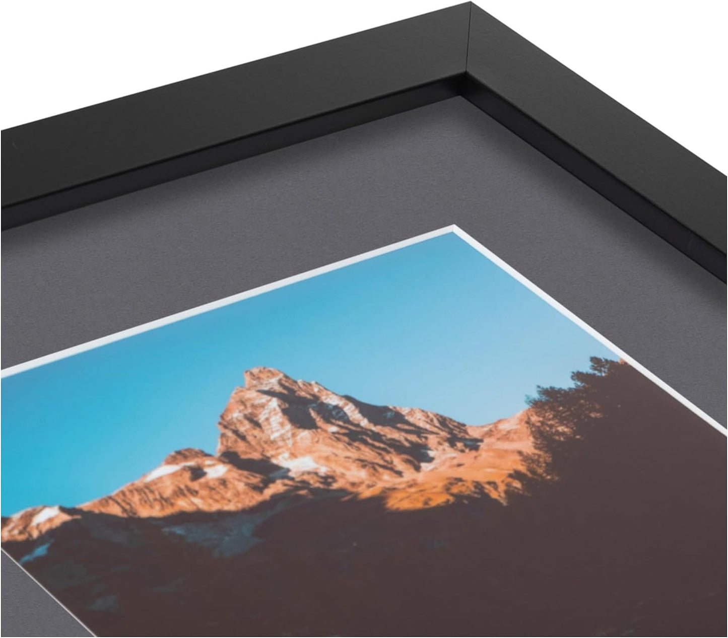 ArtToFrames Collage Picture Frame 3 Opening 3-5x7 Photo Frame | Made in USA | Black Frame Mountain Grey and Black Mats