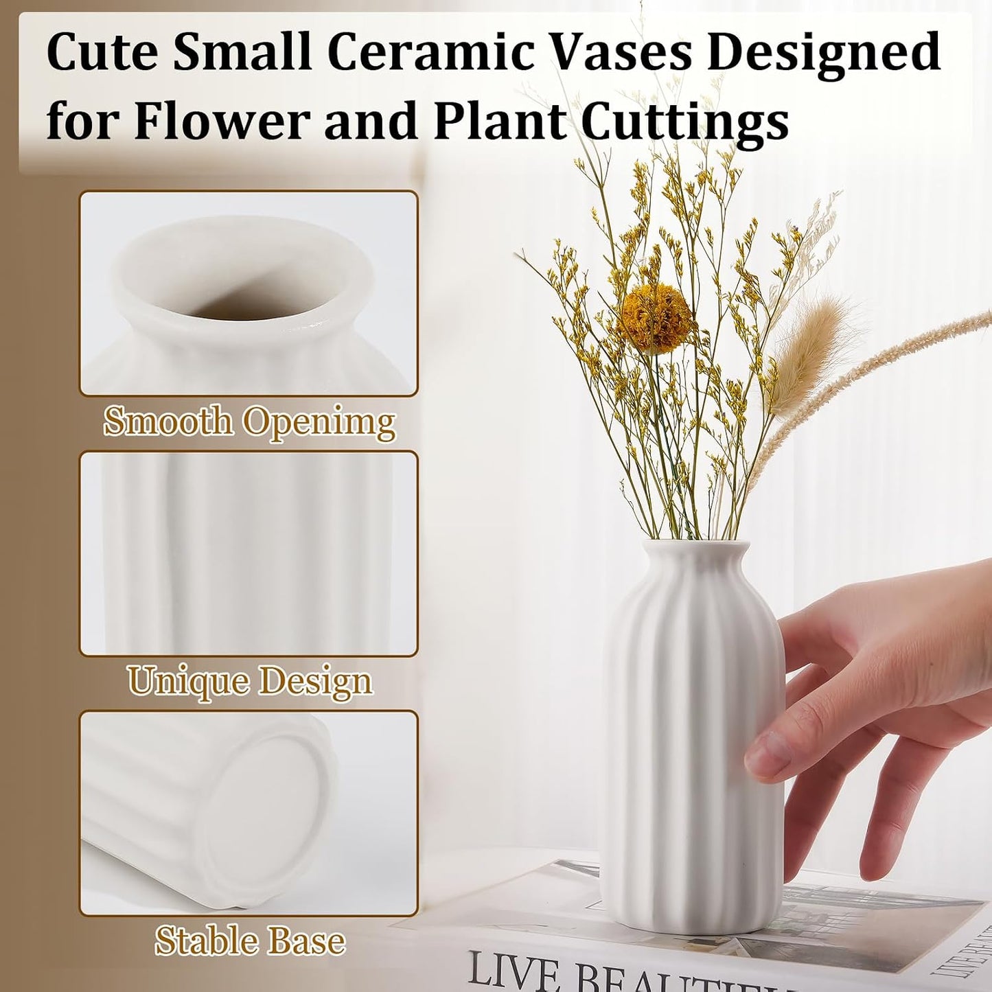 Ceramic Bud Vases / Small / White / Set of 24