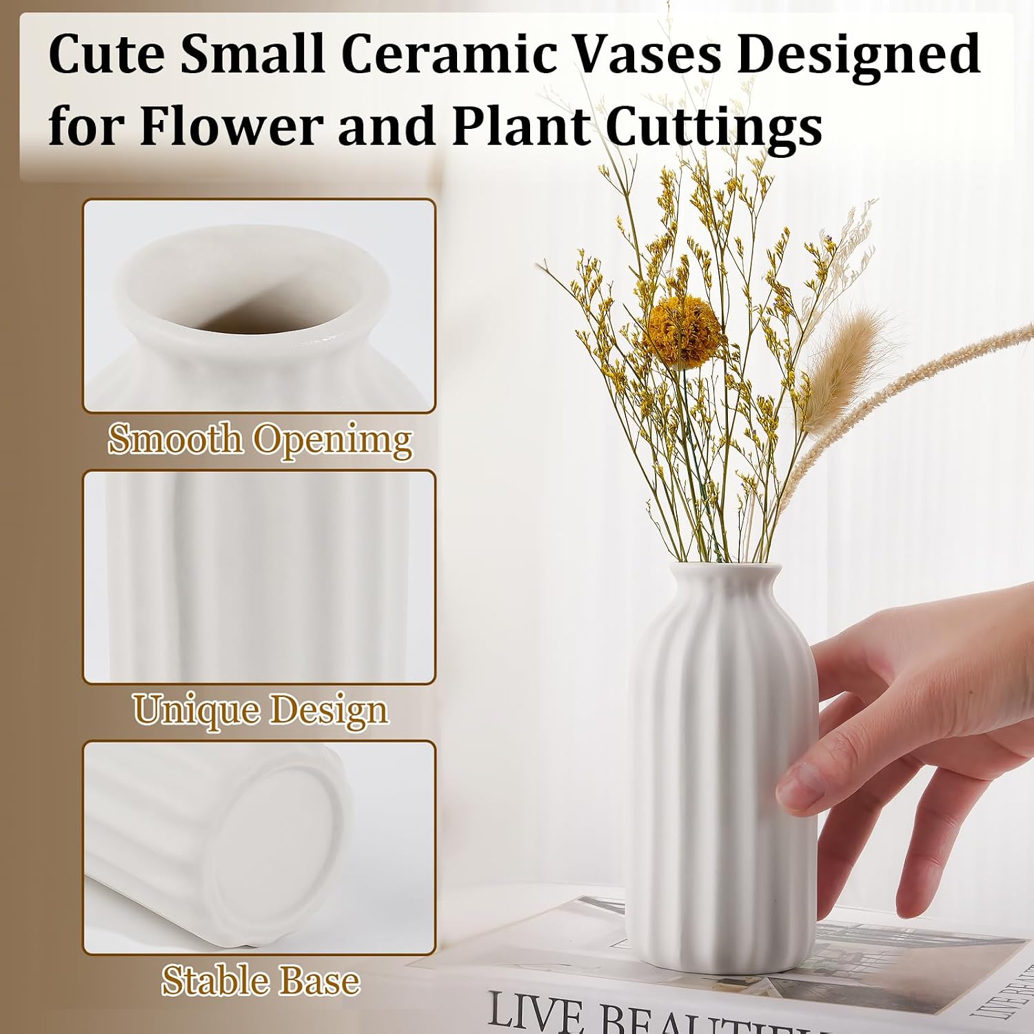Ceramic Bud Vases / Small / White / Set of 24