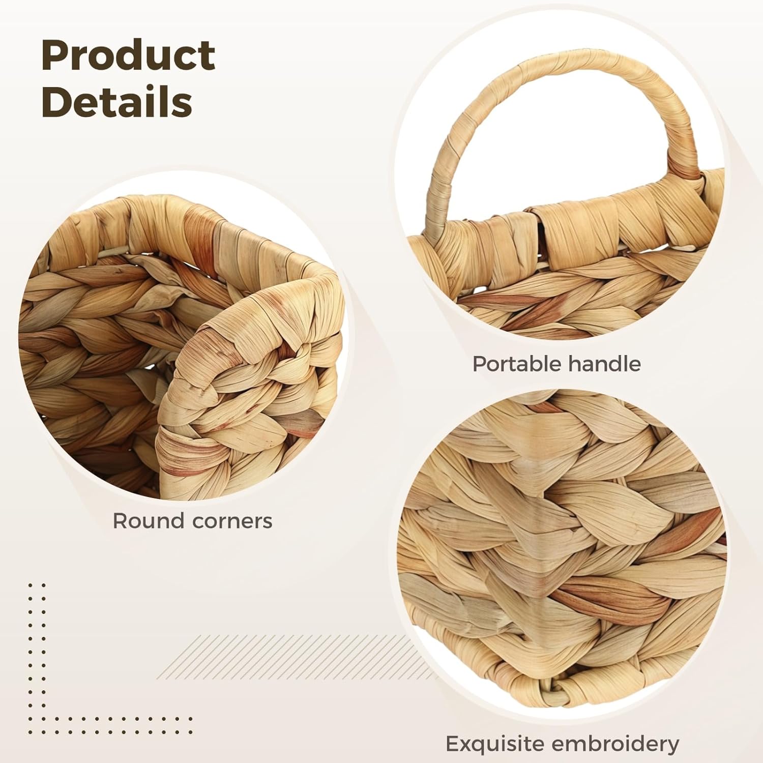 Woven Water Hyacinth Wall Basket / Natural