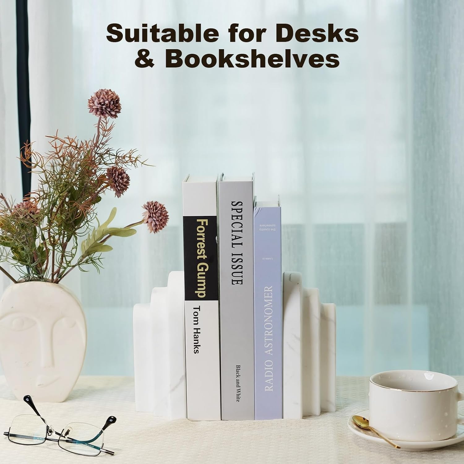 Heavy Duty Bookends / Arched-white