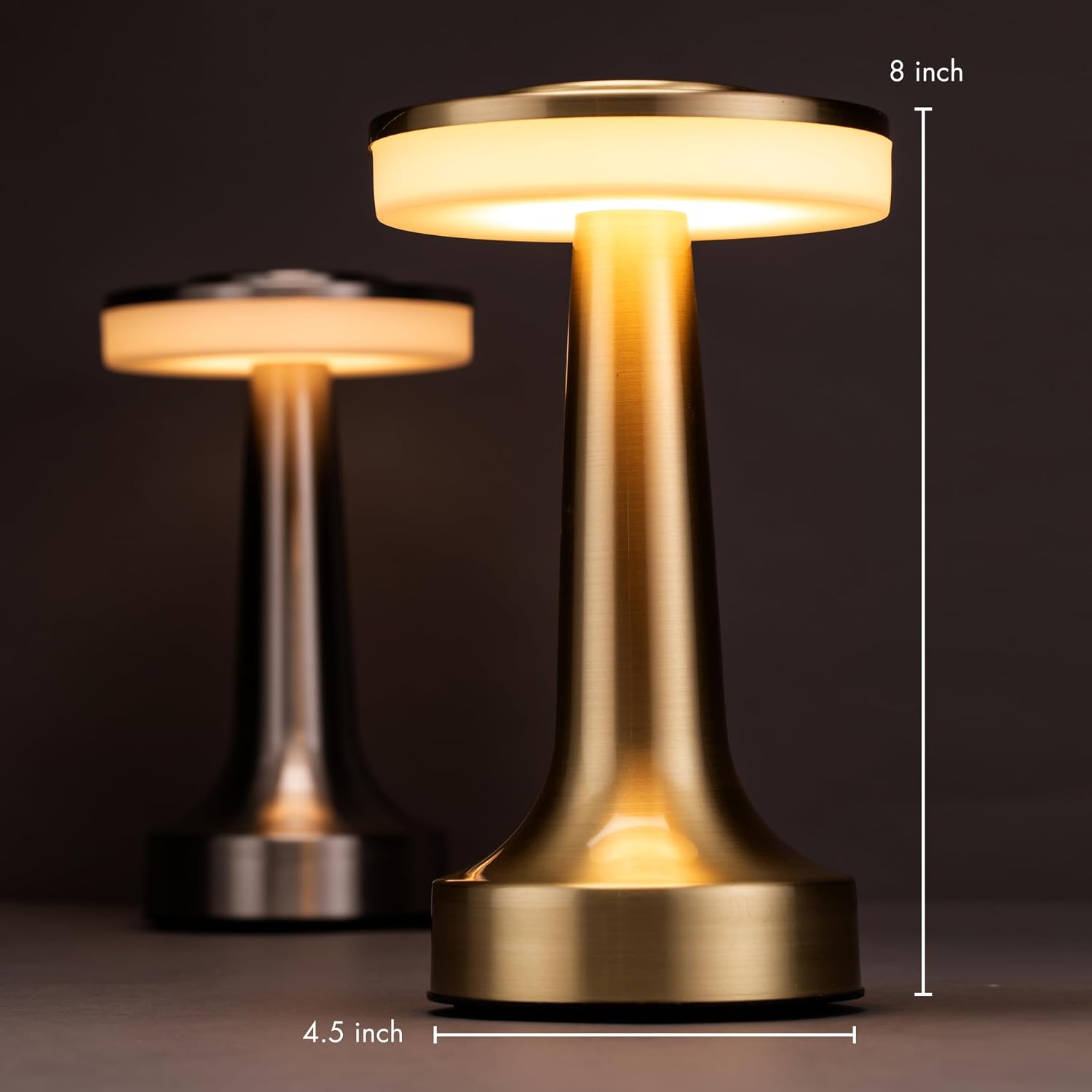 O’Bright Portable LED Table Lamp with Touch Sensor, 3-Levels Brightness, Rechargeable Battery Up to 48 Hours Usage