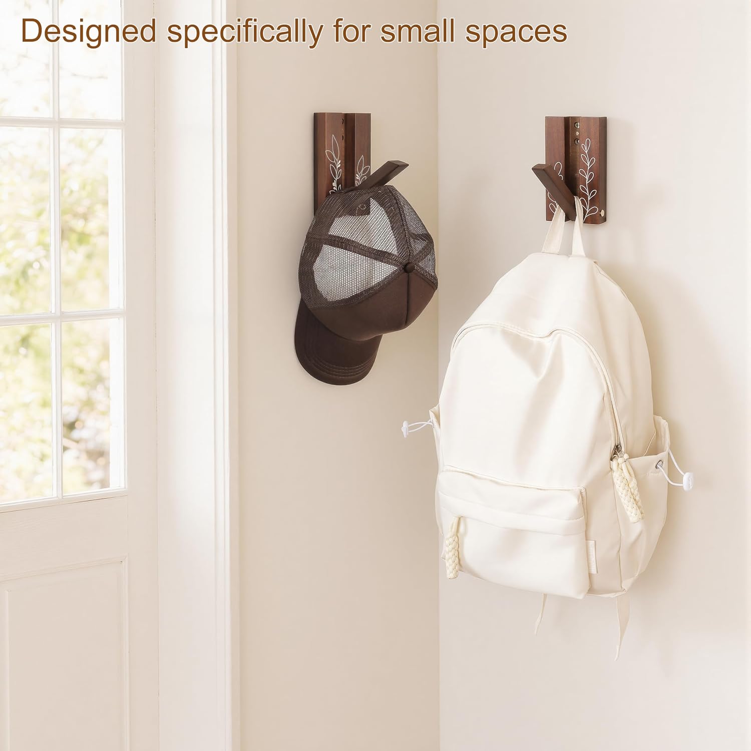 Rustic Folding Wall Hooks / Pattern B / Set of 2