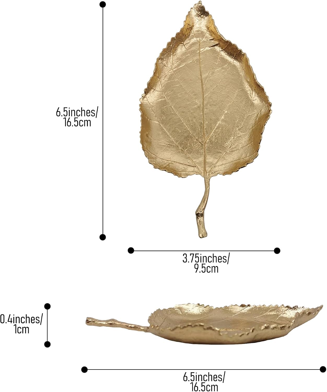 Metal Trinket Dish Leaf Shaped Ring Holder Jewelry Organizer Vanity Dish Tray / Single Mulberry Leaf