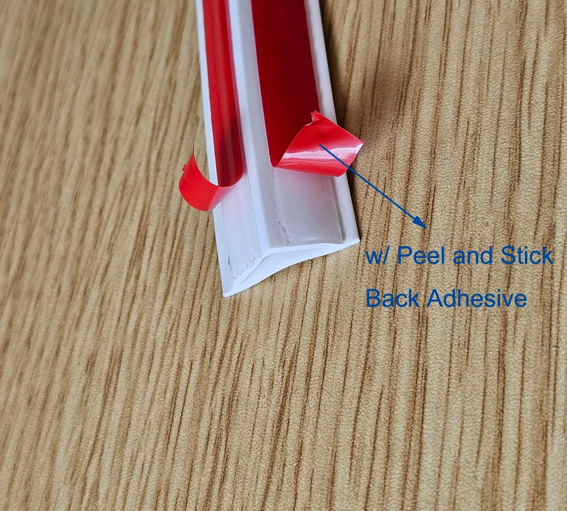 Peel and Stick Wall Molding Trim Caulk Strip Self Adhesive Corner Trim Moulding / White / 20ft