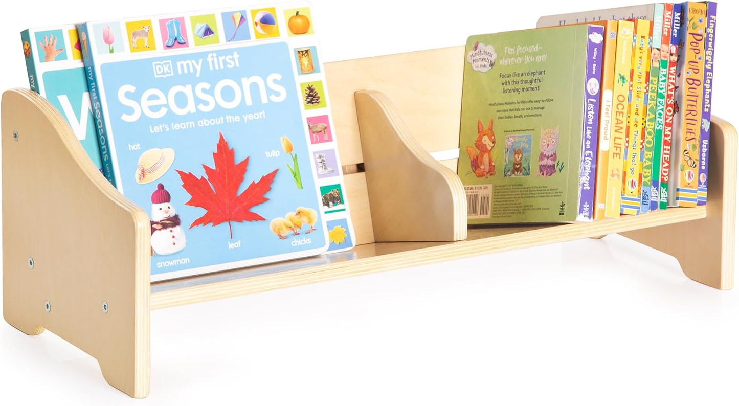 Guidecraft Tabletop Book Browser - Natural, Bookshelf For Kids, Home Office and School Furniture, Book Organizer