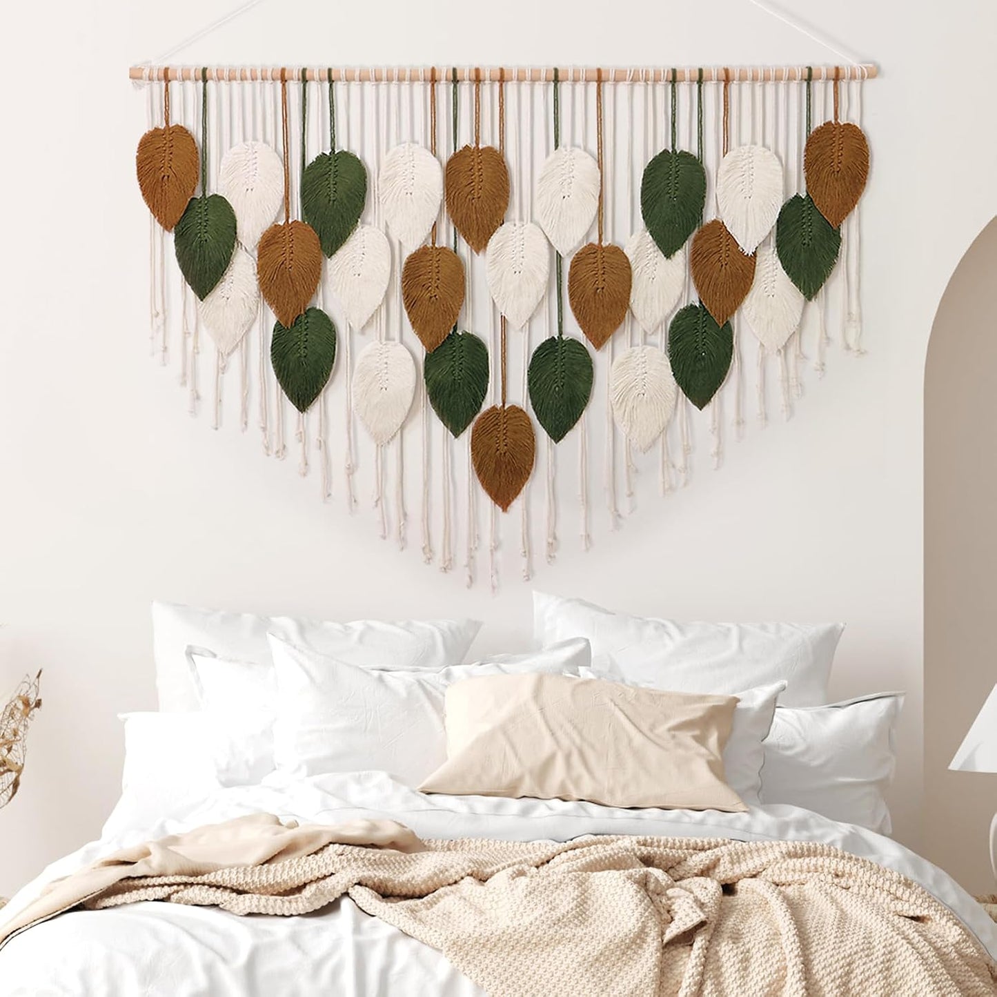 Large Macrame Wall Hanging Boho Woven Tapestry / 51.5"W x 33.5"L