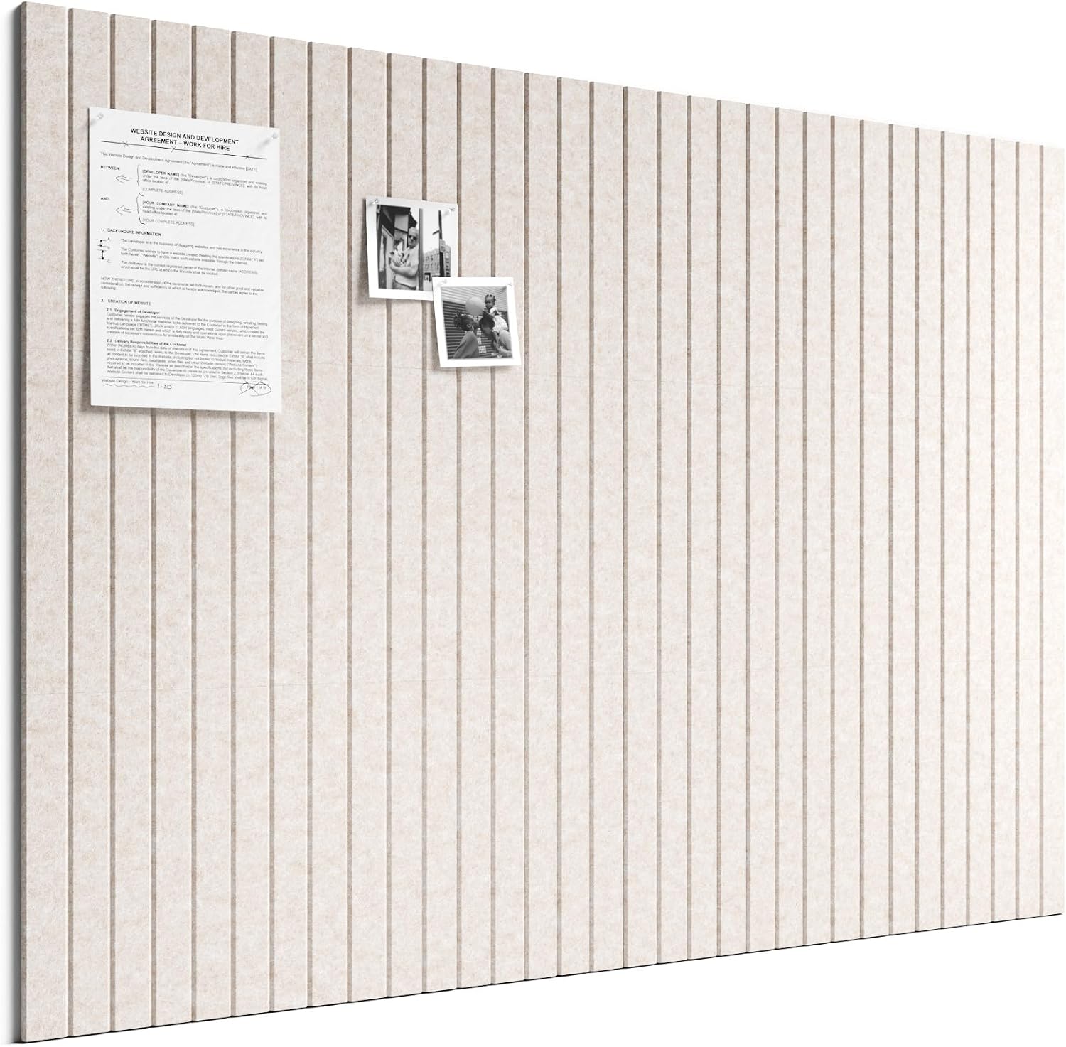 Fluxynara 36" x 24" Large Felt Bulletin Board, Soft Periwinkle