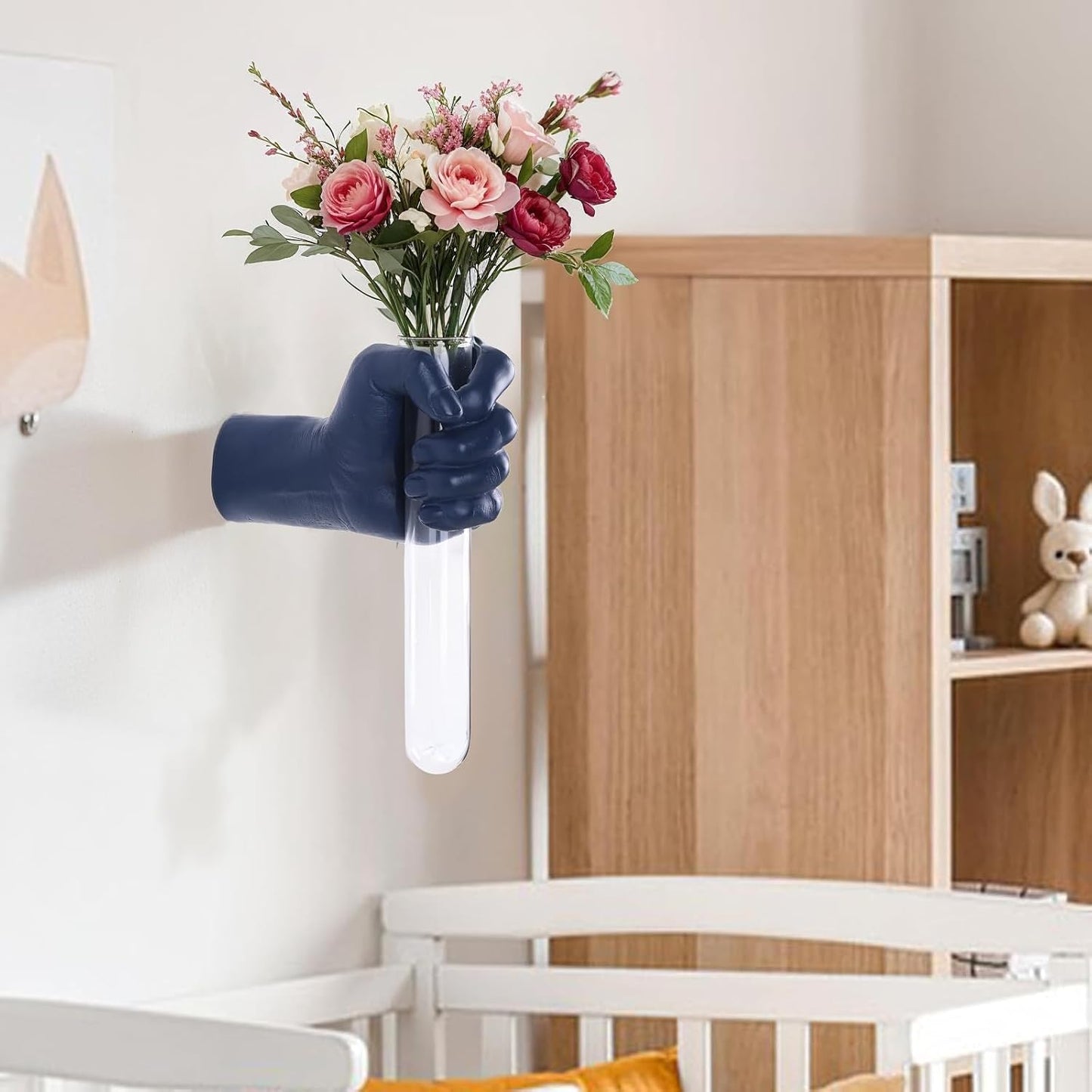 Hand Vase / Unique Wall Statue / Blue