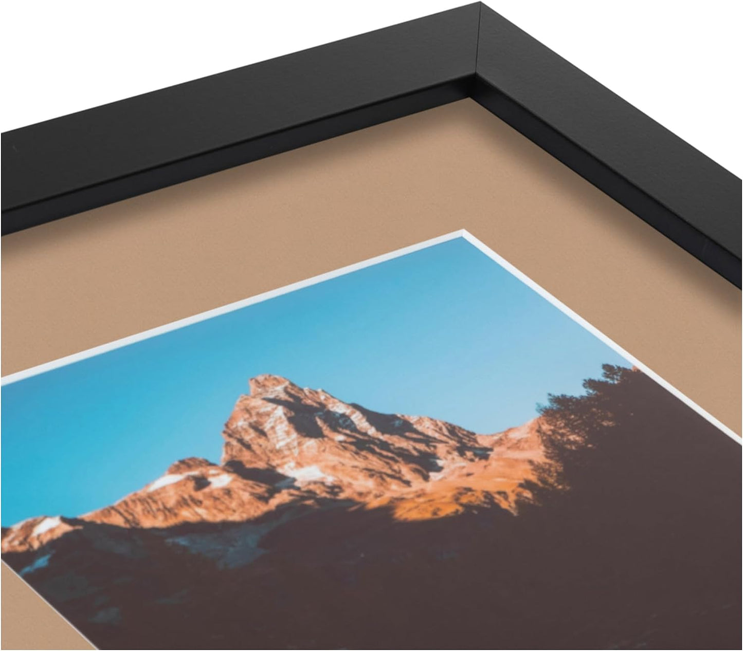 ArtToFrames Collage Picture Frame 3 Opening 3-5x7 Photo Frame | Made in USA | Black Frame Desert Sand and Black Mats