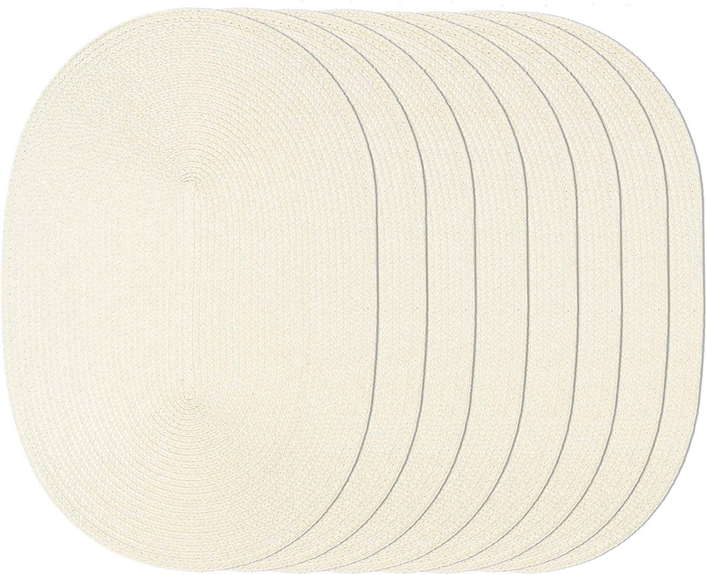 AHHFSMEI Placemats Set of 8 for Dining Table Washable Woven Non-Slip 18x12 inches Placemat Heat-Resistant Durable Table