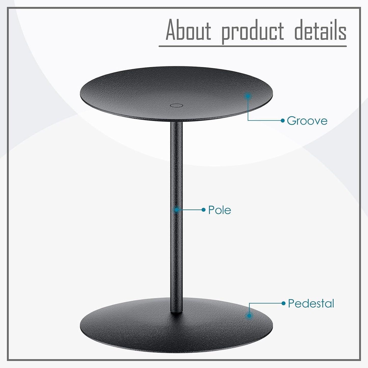 smtyle Black Candle Stands for Pillar Candles, Reversible Set of 5 | Five reversible stands create a broader tiered
