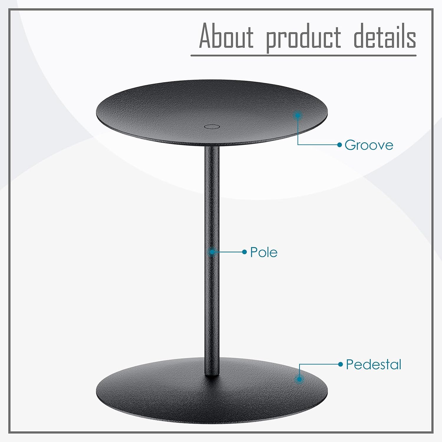 smtyle Black Candle Stands for Pillar Candles, Reversible Set of 5 | Five reversible stands create a broader tiered