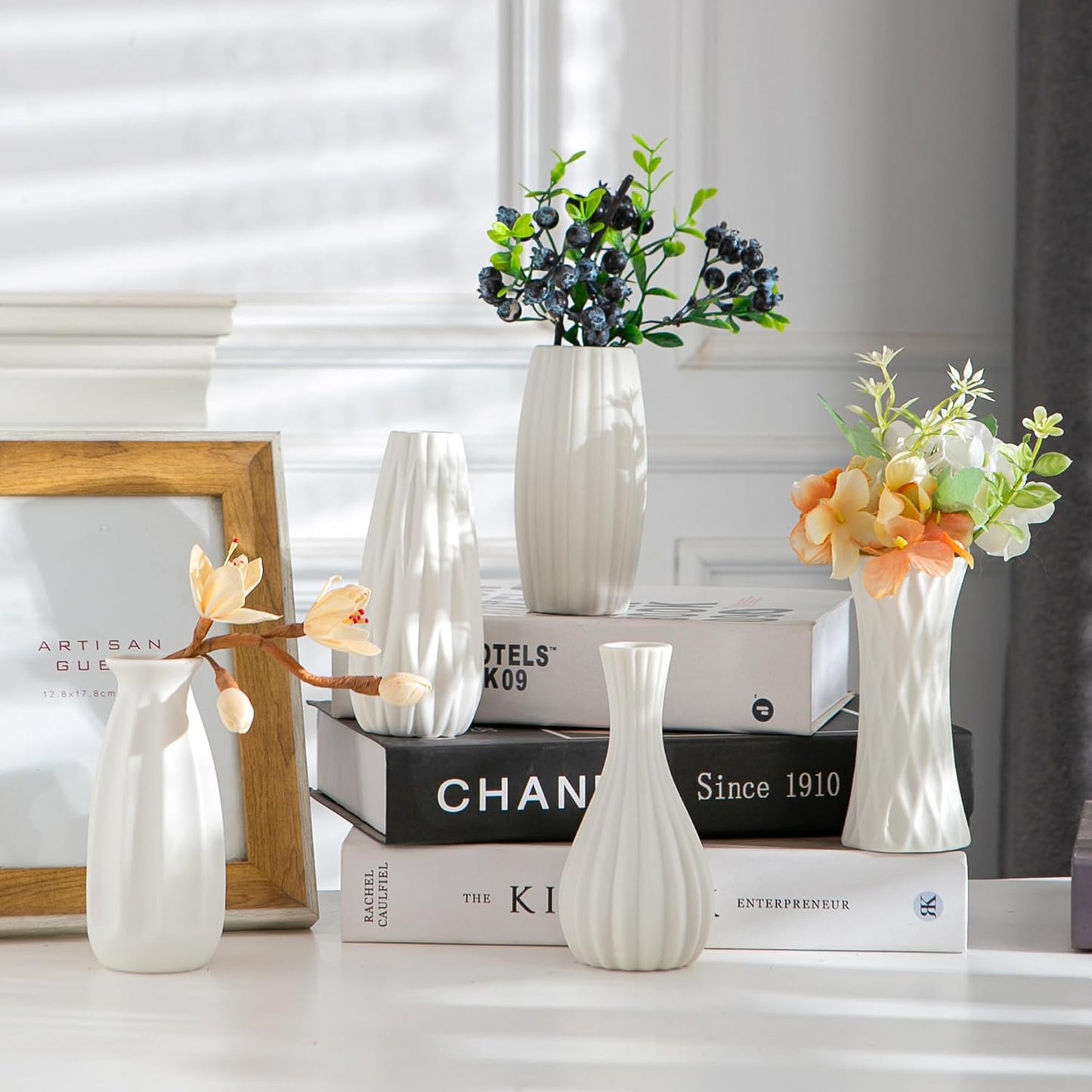 Ceramic Bud Vase / Ceramic Vase Set / White / Set of 12