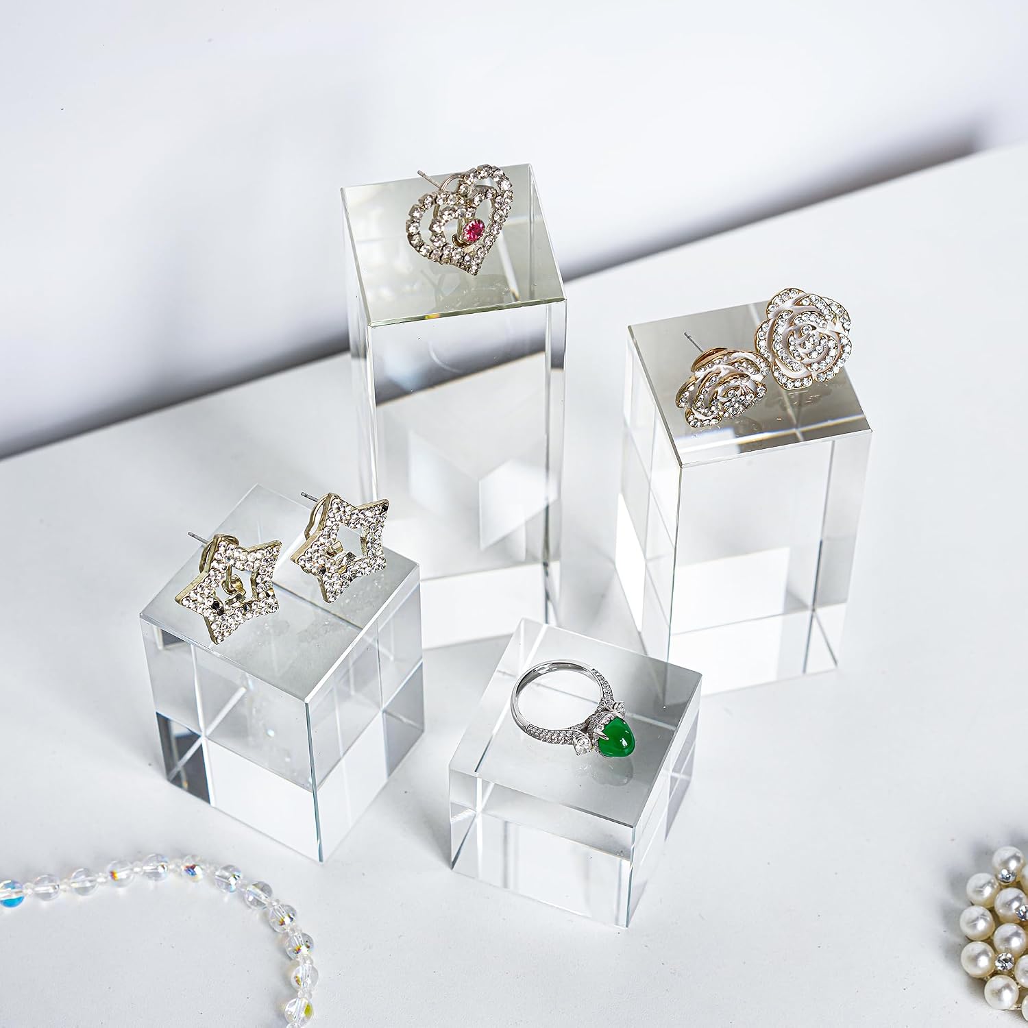 Glass Display Blocks / Block / Clear / Set of 4